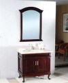 BELAGGIO - Skrinka s umývadlom a zrkadlom - Pravý dub +mramor